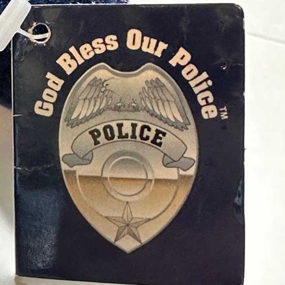 Vintage Holy Bears God Bless Our Police Stuffed Plush Blue 9" Teddy Bear w/Tags - Picture 8 of 9